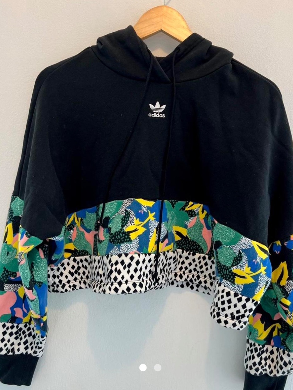 Adidas x HER Studio London Cropped Multicolor Hoodie Sweatshirt Womens Small